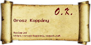 Orosz Koppány névjegykártya