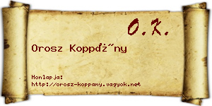 Orosz Koppány névjegykártya